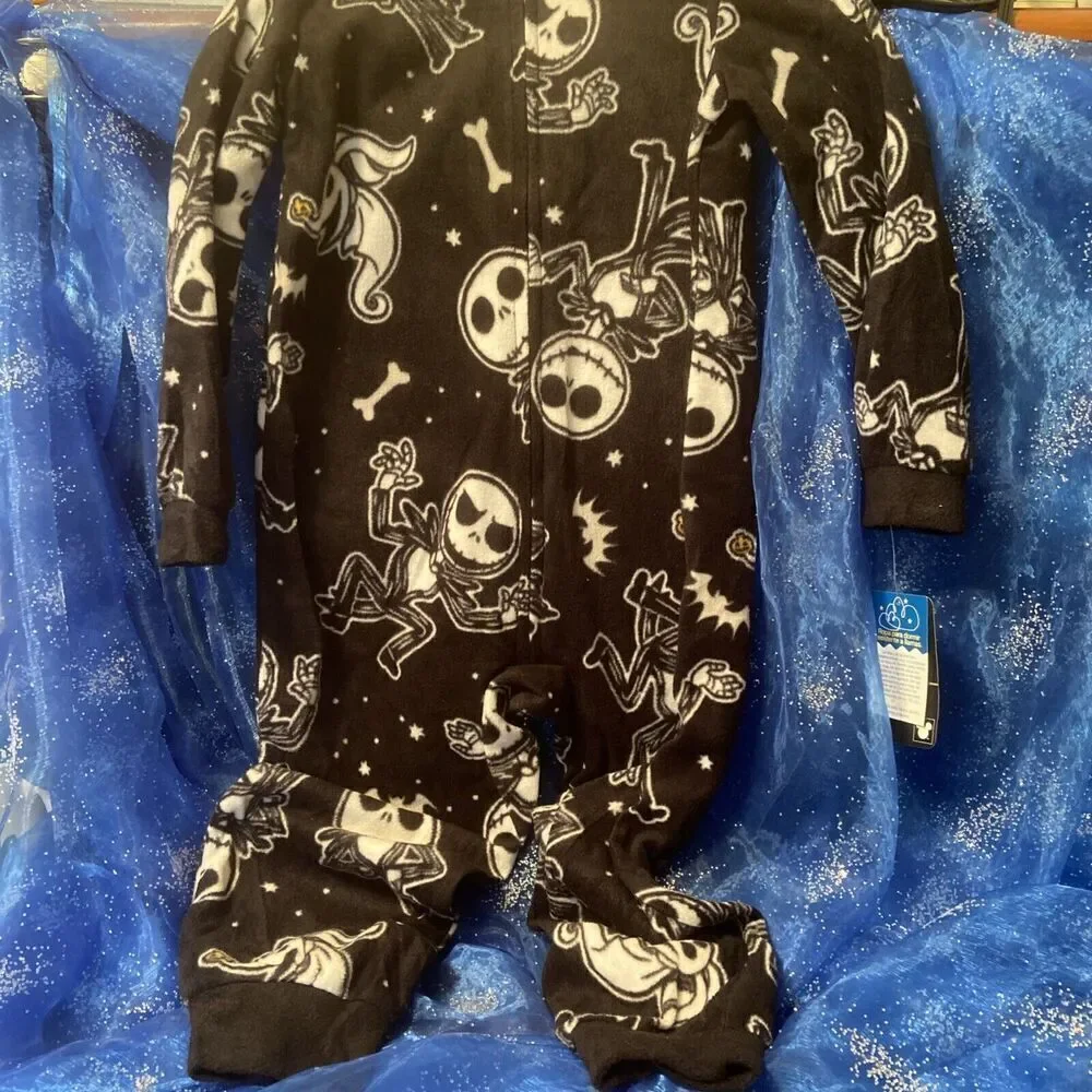 Boys Jack‎ Skellington Zip-up Union Suit (Size XS 4-5) BRAND NEW W TAGS
